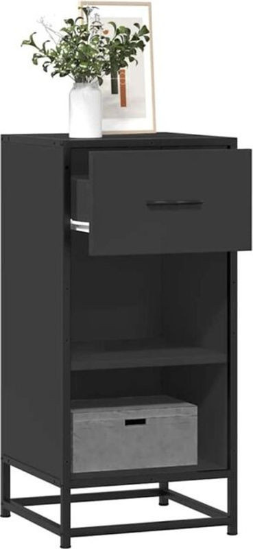 Vidaxl Sideboard im Industrial Design aus Holzwerkstoff und Metall, Schwarz, B/T/H: 35,5 x 35 x 76 cm - Bild 1