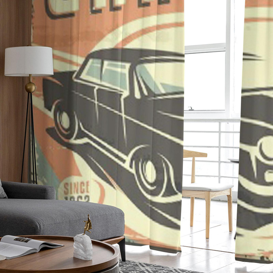 Transparente Organza-Tüllvorhänge im Retro-Design für Wohnzimmer und Küche, Farbe: transparent, B: 135 cm, H: 114 cm - Bild 4