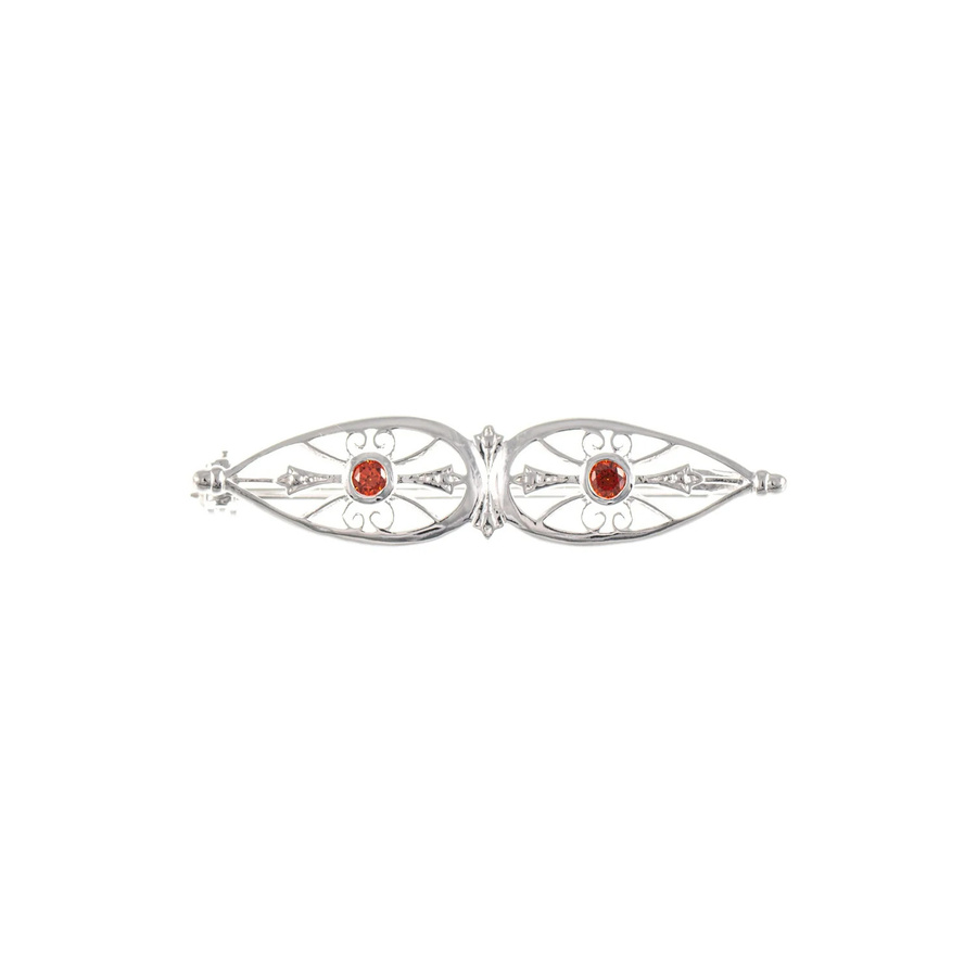 Brosche 925 Silber, Zirkonia rot - Bild 1