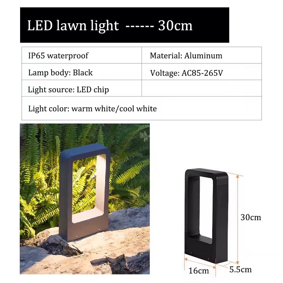 Feiyunlux LED Gartenleuchte Up-Down in Schwarz, Rechteckige Aluminium Rasenleuchte mit IP65 Wasserschutz und Warmweißem Licht - Bild 5