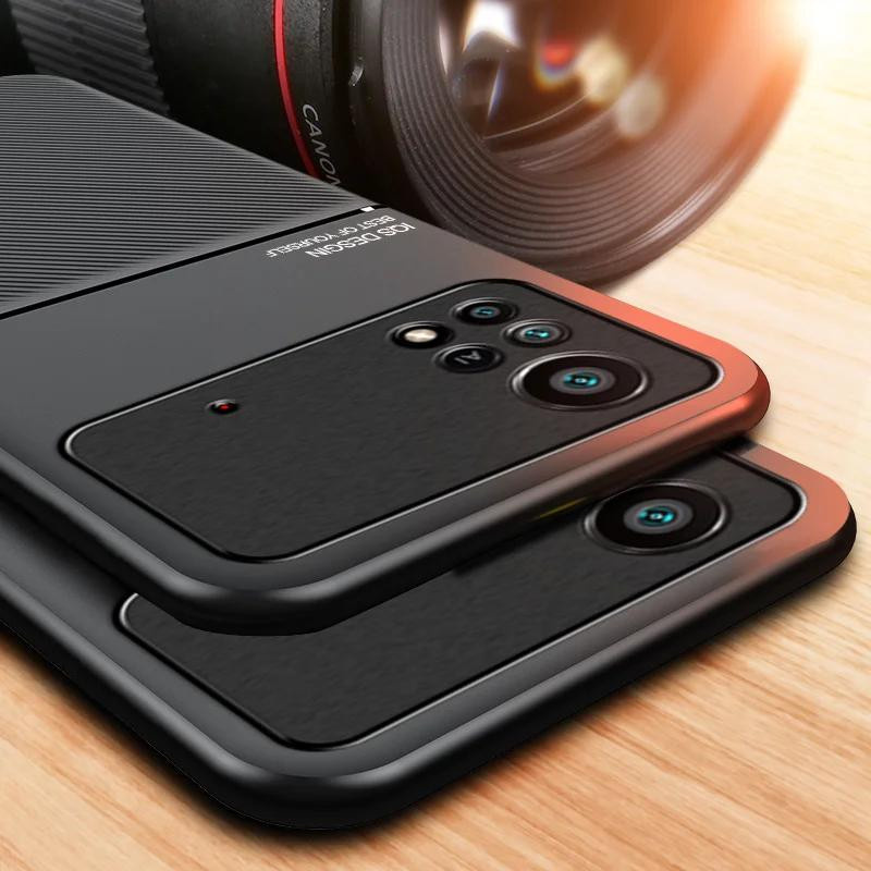 Magnetische Autohalterung und Schutzhülle aus weichem Leder für Xiaomi Poco X4 Pro 5G in Schwarz - Bild 2