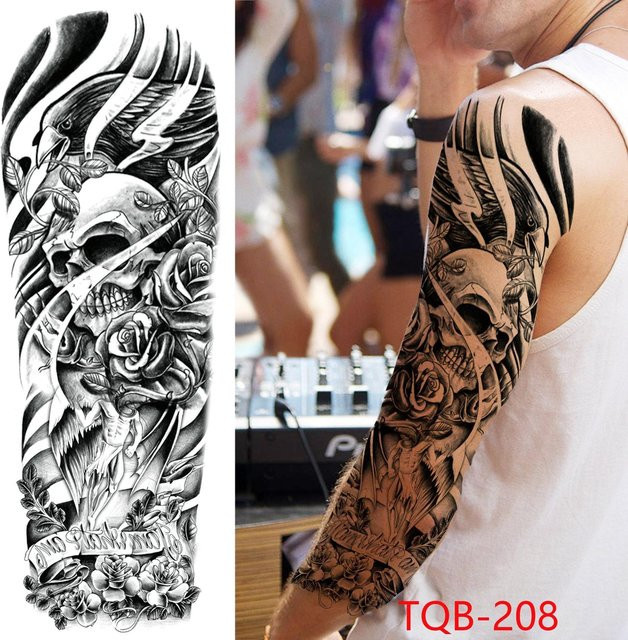 Temporäre Tattoo-Ärmel Flower Love, Unisex - Bild 1