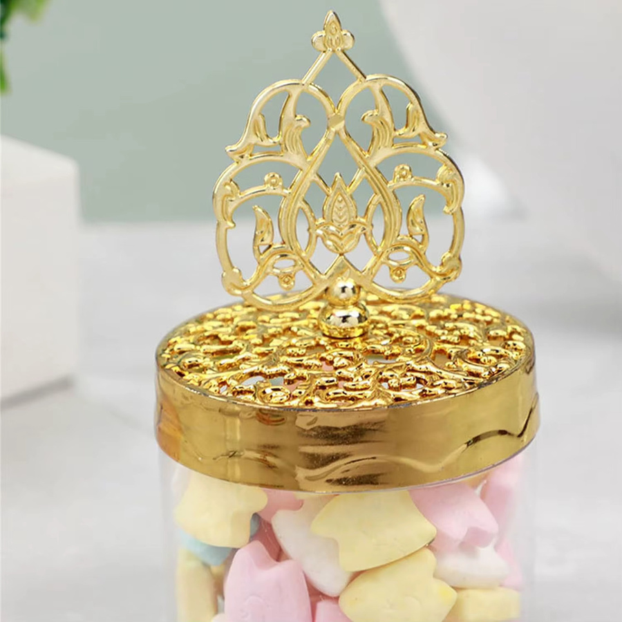 Dekorative Bonbonschachteln aus Kunststoff mit transparentem Deckel in Gold für Hochzeit, Geburtstag und Party - Bild 2