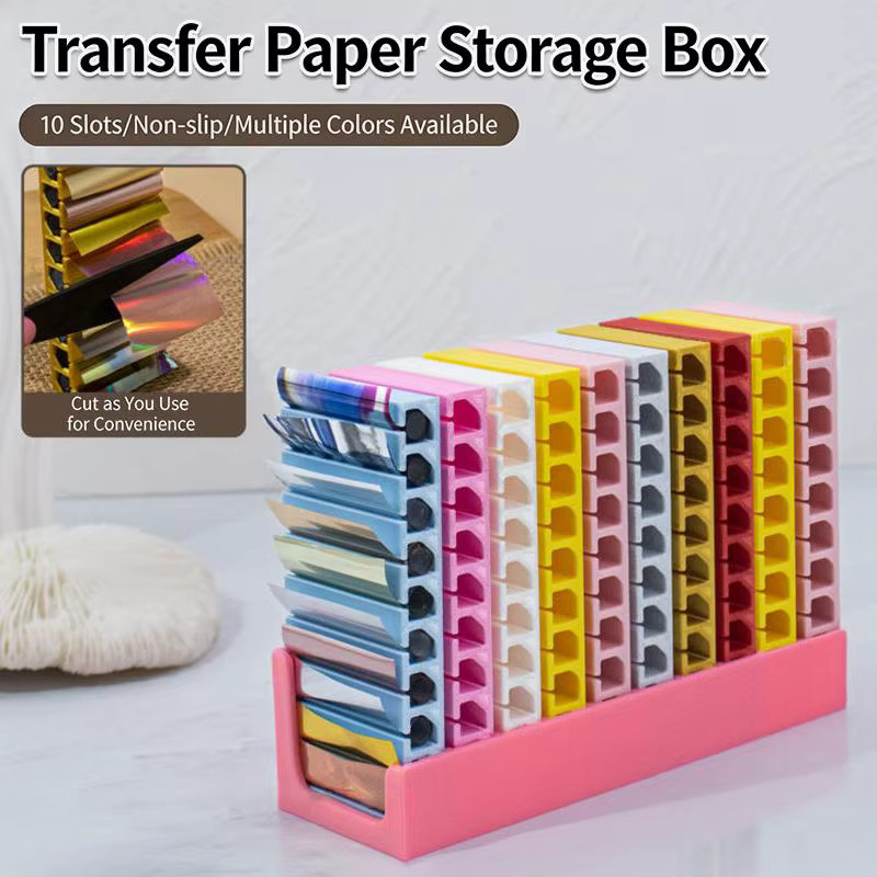YOVIP Organizer-Box für Nageltransferpapier, 10 Fächer, Pink purple - Bild 2