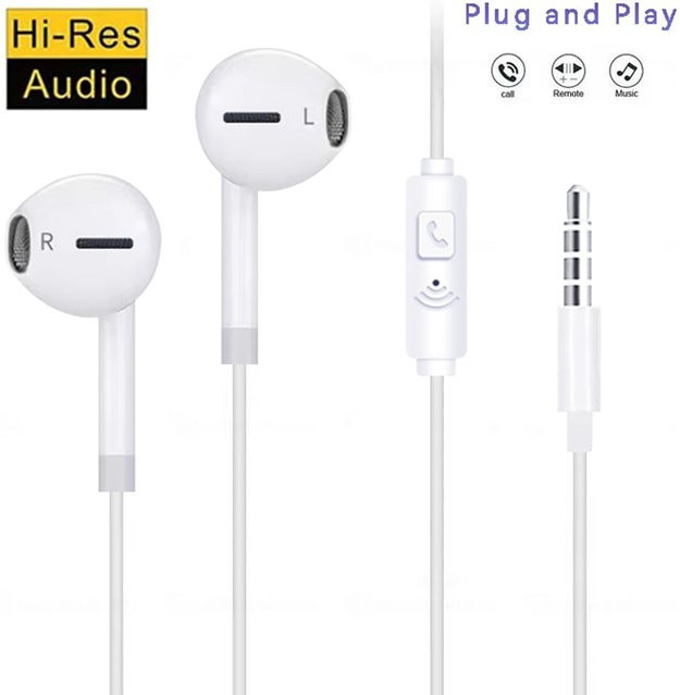 Ockcic In-Ear Stereo-Kopfhörer mit Kabel und 3,5 mm Klinkenanschluss in Weiß - Bild 1