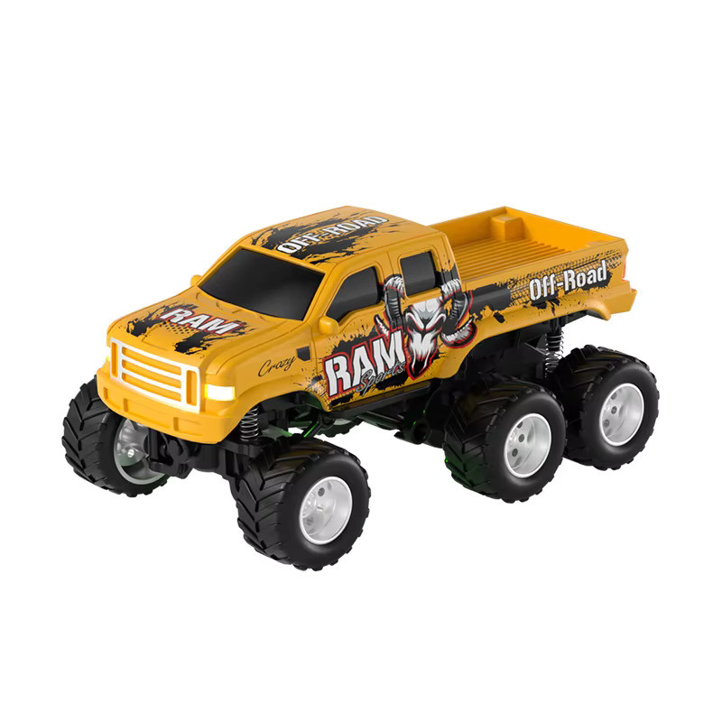 CONUSEA RC Mini-Legierungs-Offroad-Pickup mit Speedboot, ferngesteuertes Auto, 1:64, Gelb - Bild 4