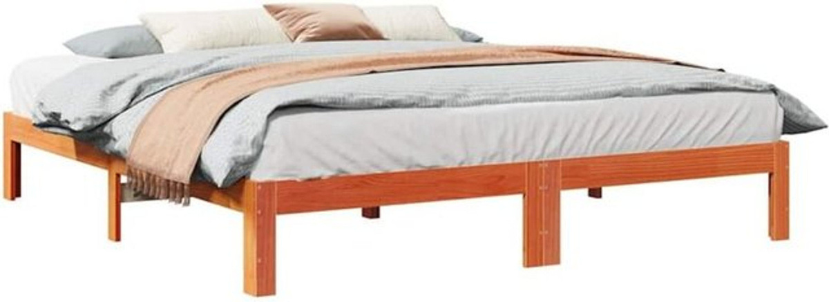Massivholzbett Vidaxl aus Kiefer in Braun im Landhausstil B/T/H: 160 x 200 cm - Bild 1
