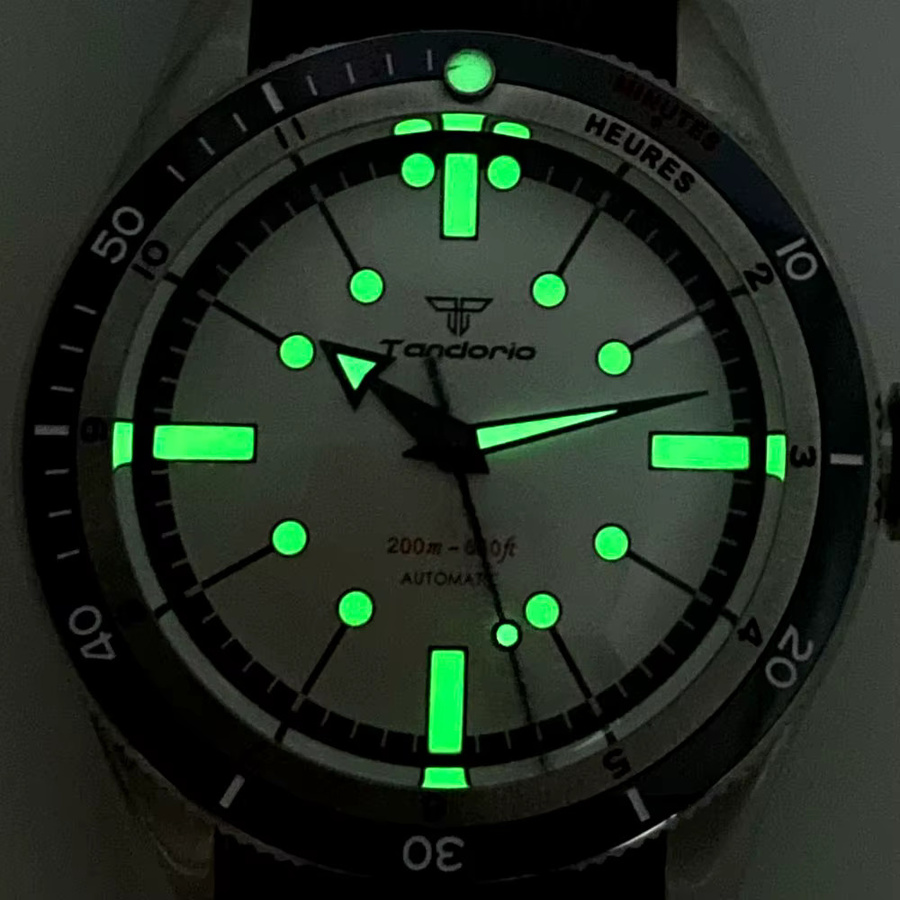 Tandorio Automatik-Taucheruhr, Edelstahl, 40 mm, Herren, 20 ATM, Schwarz - Bild 2