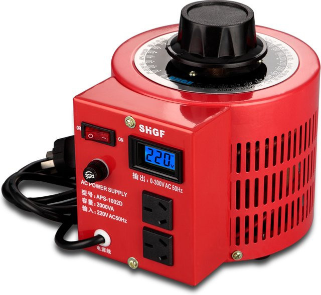 Variabler Variac Transformator Spannungsregler 0-300V AC mit 220V Eingang, Rot - Bild 1