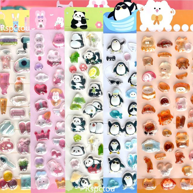Rspctou Cartoon 3D Relief Deko-Aufkleber, 6-teiliges Set, multicolor, resin - Bild 1
