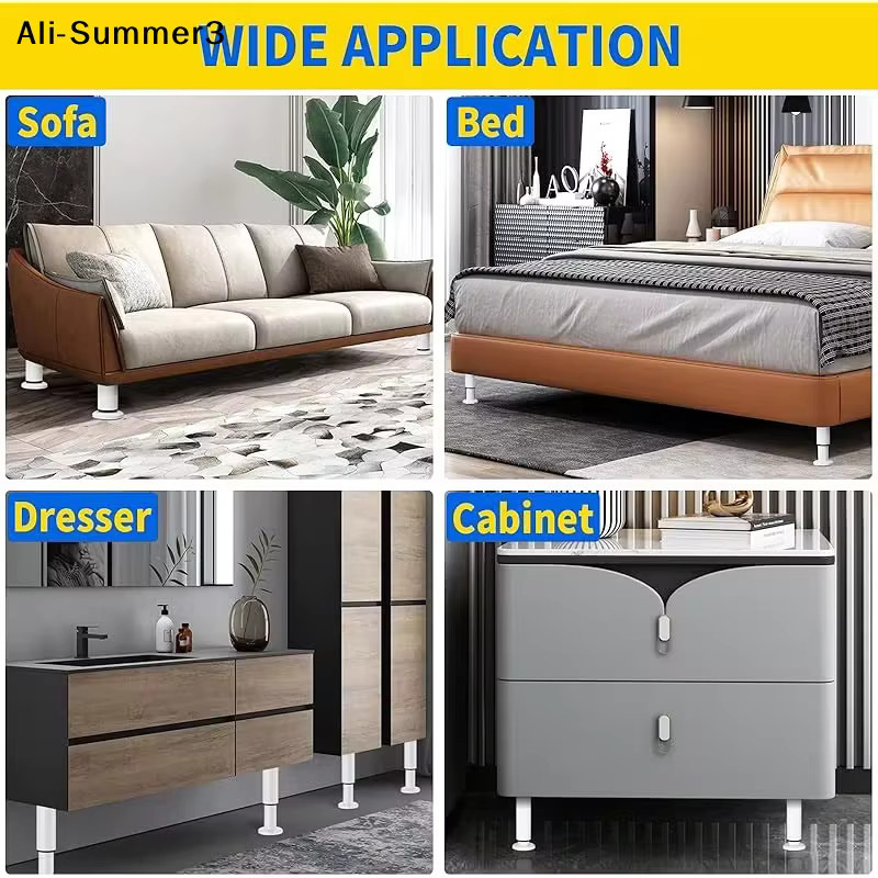 JETTING Möbelstützsäulen aus Metall, höhenverstellbare und hochbelastbare Stützbeine in Schwarz Matt für Bett, Sofa, Schrank, Kommode und Tisch - Bild 3
