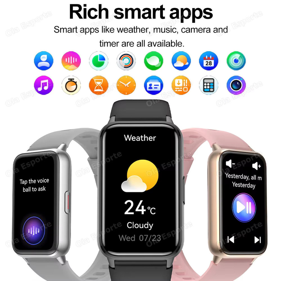 Ola Esporte Smartwatch HW12 für Damen mit Herzfrequenz-, Blutdruck- und SpO2-Messung, Schlafmonitoring, Bluetooth-Anruffunktion und Wasserdichtigkeit - Bild 6