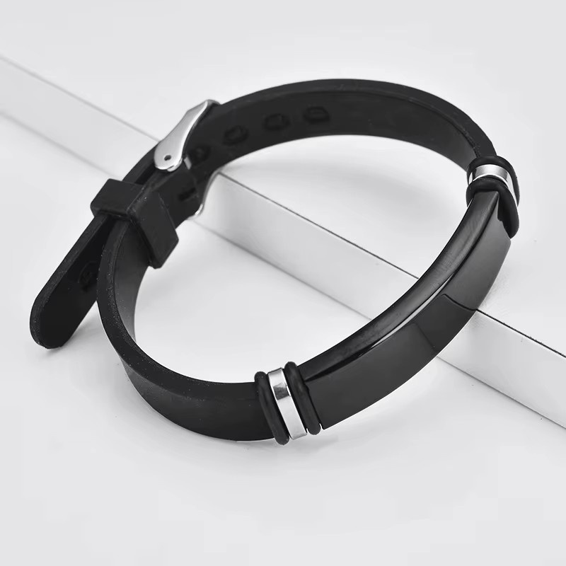 YiYuYiHua Armbänder, Edelstahl, Silikon, Unisex - Bild 2