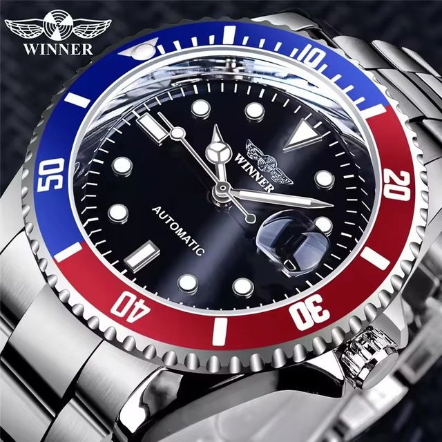 GEWINNER Armbanduhr Automatik, Edelstahl, Schwarz, Herren - Bild 1