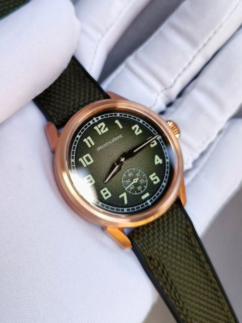 Specht&Söhne Armbanduhr, Herren, Automatik, grünes Zifferblatt, Silikonarmband - Bild 1