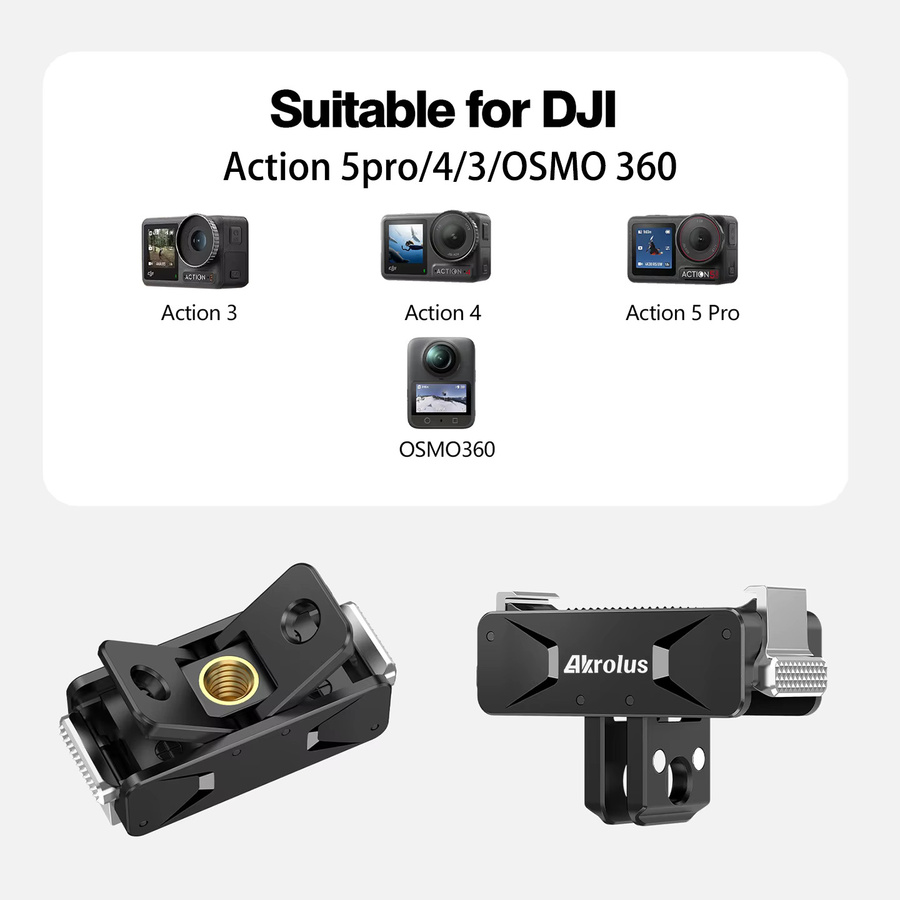 DJI Magnetischer Adapter-Halter aus Metall für OSMO Nano, OSMO 360 und Action 6/5/4/3 Pro, Faltbare Schnellverschlussbasis für Kamerastative, Schwarz - Bild 4