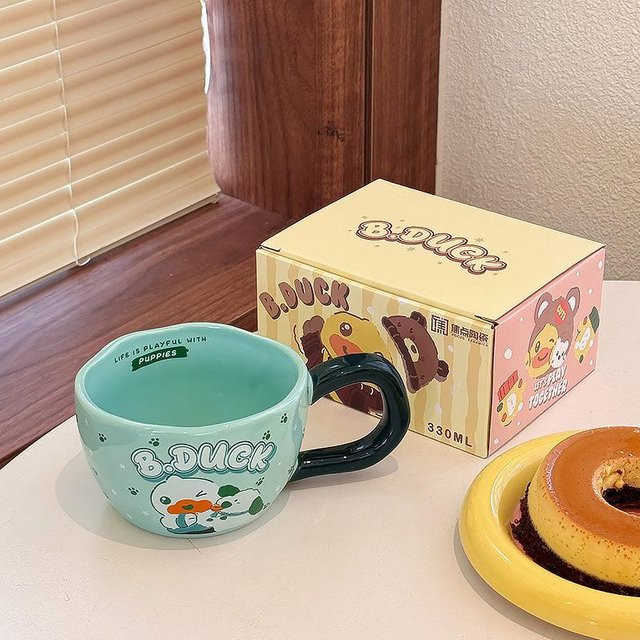 Keramiktasse mit Deckel Yiran toy 1 Kleine Gelbe Ente, 330 ml - Bild 1