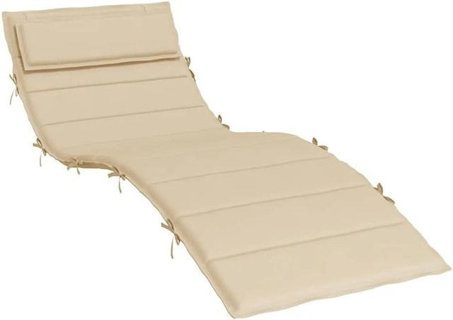 vidaXL Sonnenliegen-Auflage Beige aus Oxford-Gewebe, B/T/H: 180 x 60 x 4 cm - Bild 1