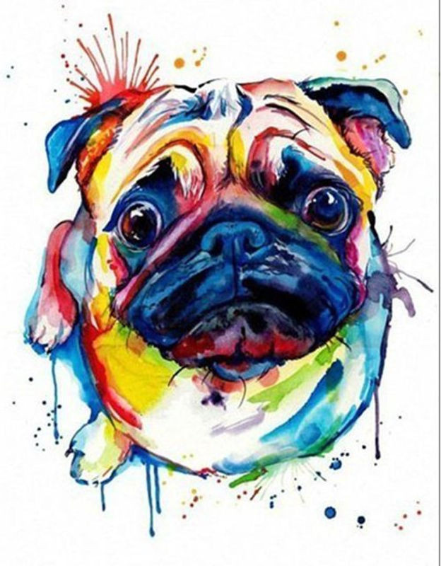 FIYO Diamond Painting Hund Motiv als 5D Diamantmosaik in Mehrfarbig, B/H: 30 x 20 cm - Bild 1