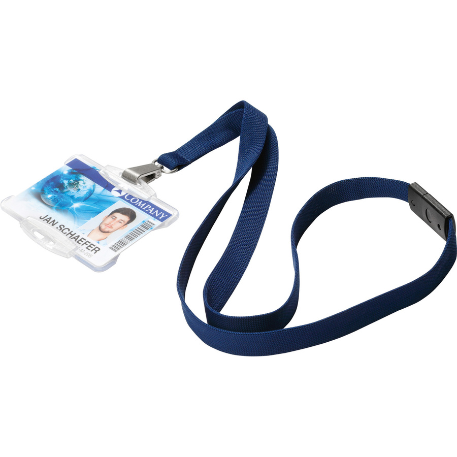 Durable Textilband Soft Colour mit Karabiner, 10 Stück, Nachtblau, B: 1,5 cm, L: 44 cm - Bild 2