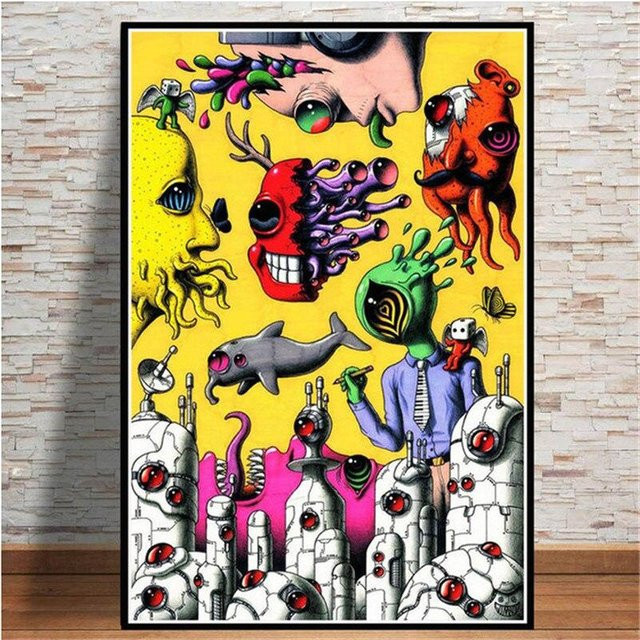 Lisa Gallery Salvador Dali Surrealismus Wandkunst Leinwandmalerei Abstract Poster, Schwarz/Rosa/Mehrfarbig, Breite: 40 cm, Höhe: 60 cm - Bild 1