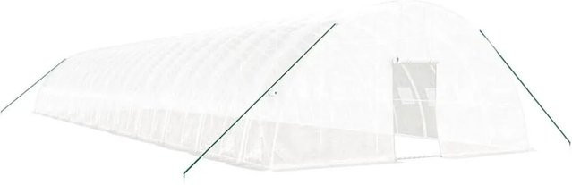 vidaXL Gewächshaus mit Stahlrahmen und Polycarbonat in Weiß, B/T/H: 22 x 6 x 2,85 m - Bild 1