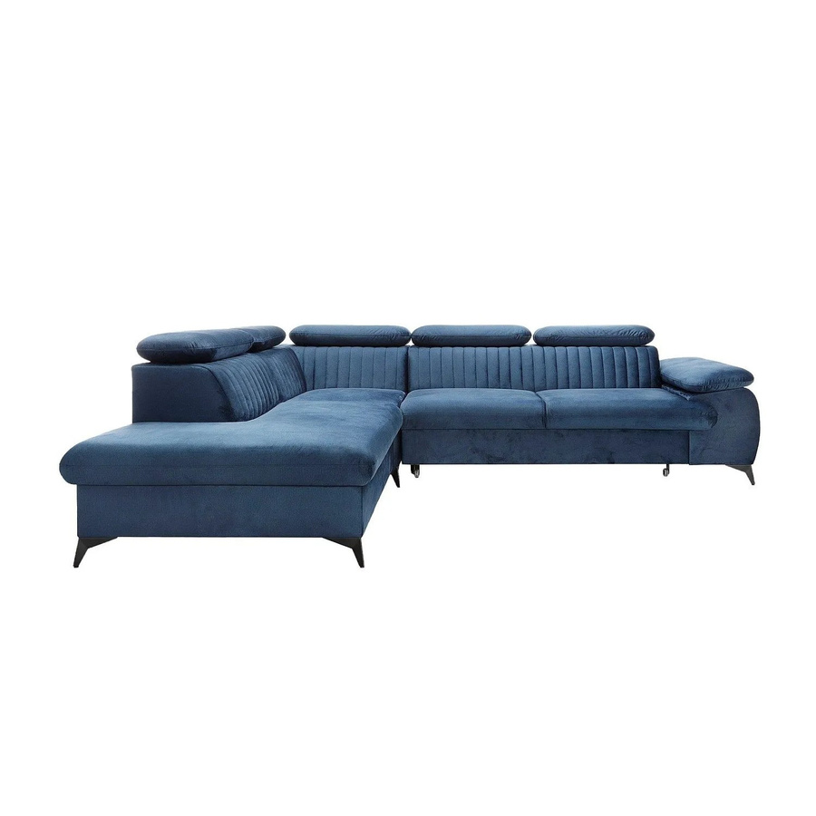 Vente-unique Schlafsofa Samara in L-Form, Marineblau, Breite: 275 cm - Bild 2