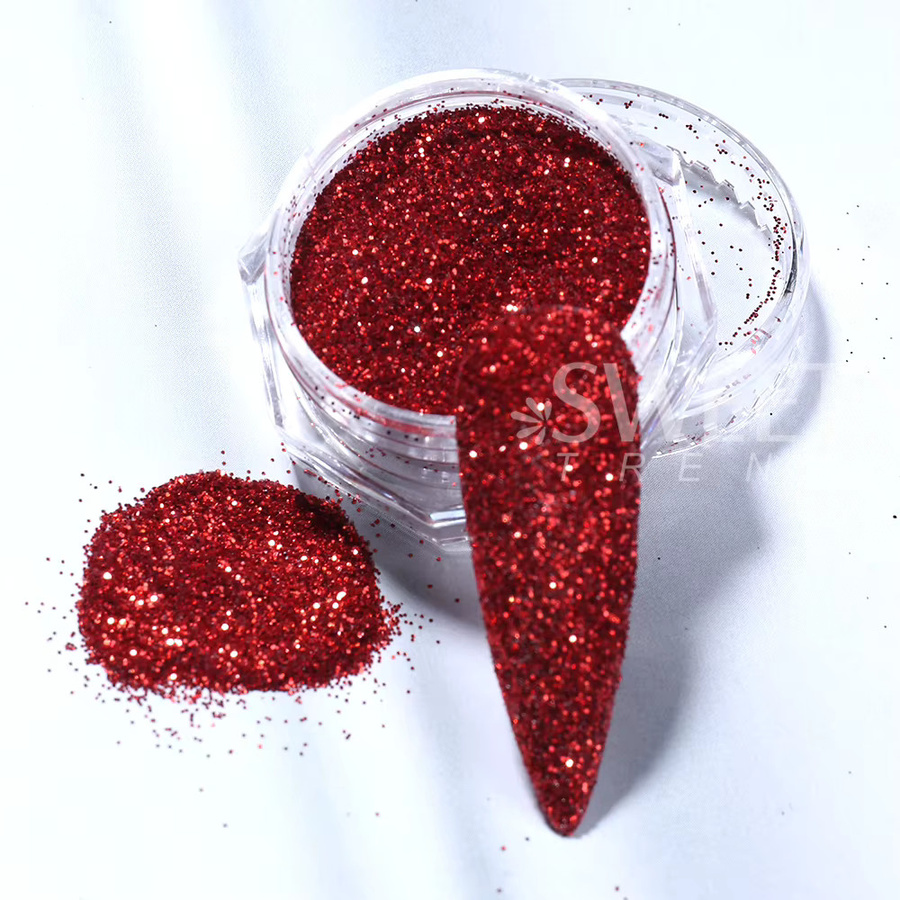 SWEET TREND Nagelglitter Pulver, Rot, Schimmernd, Unisex - Bild 4