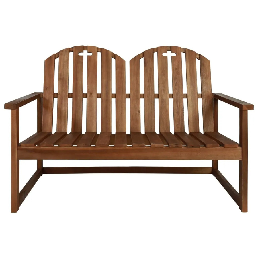 vidaXL Gartenbank aus geöltem Akazienholz mit Armlehnen in Braun, Breite: 110 cm - Bild 2