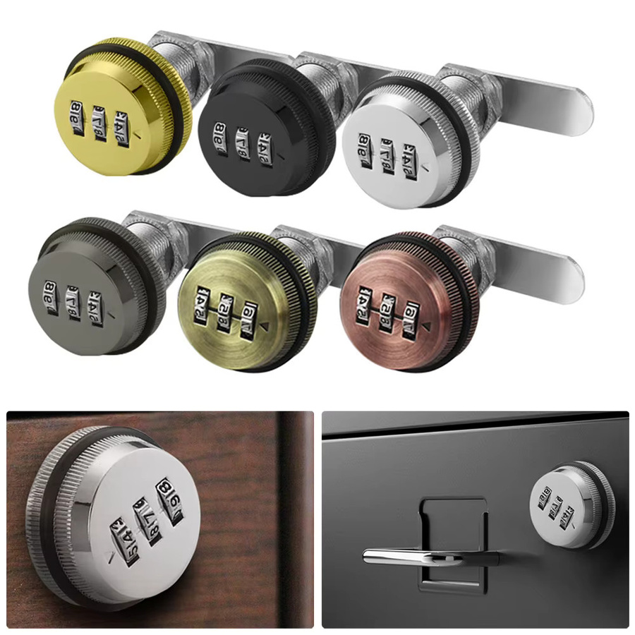 Zinklegierung Passwortschloss mit 3-Rad-Kombination in Silber - Bild 2