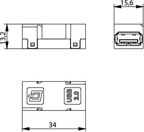 Telegärtner Sensor-Aktor-Steckverbinder Buchse gerade USB-A - Bild 1