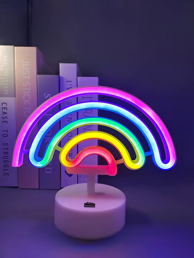 SHENZHITECH Regenbogen Neonlicht LED Dekoration in Multicolor mit USB-Kabel oder Batteriebetrieb, B/H: 18,5 x 21,5 cm - Bild 4