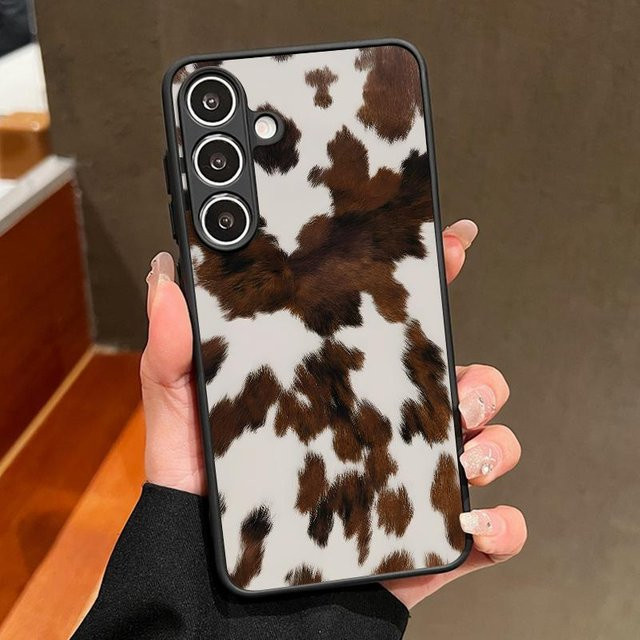 Magnetische TPU Handyhülle mit Leopard- und Kuhmuster für Samsung Galaxy S26 S25 S24 S23 S22 Ultra Plus FE in Weiß und Multicolour - Bild 1
