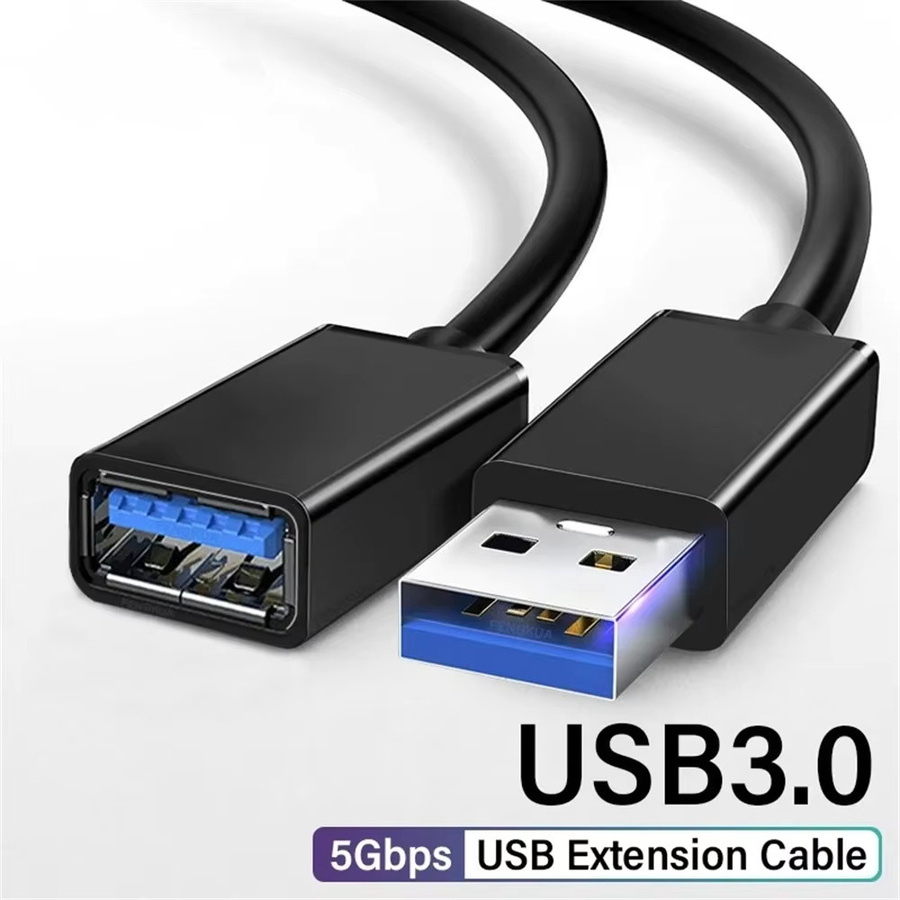 USB 3.0 Verlängerungskabel Schwarz für PC, Laptop, TV und SSD, USB-A Stecker auf Buchse - Bild 3