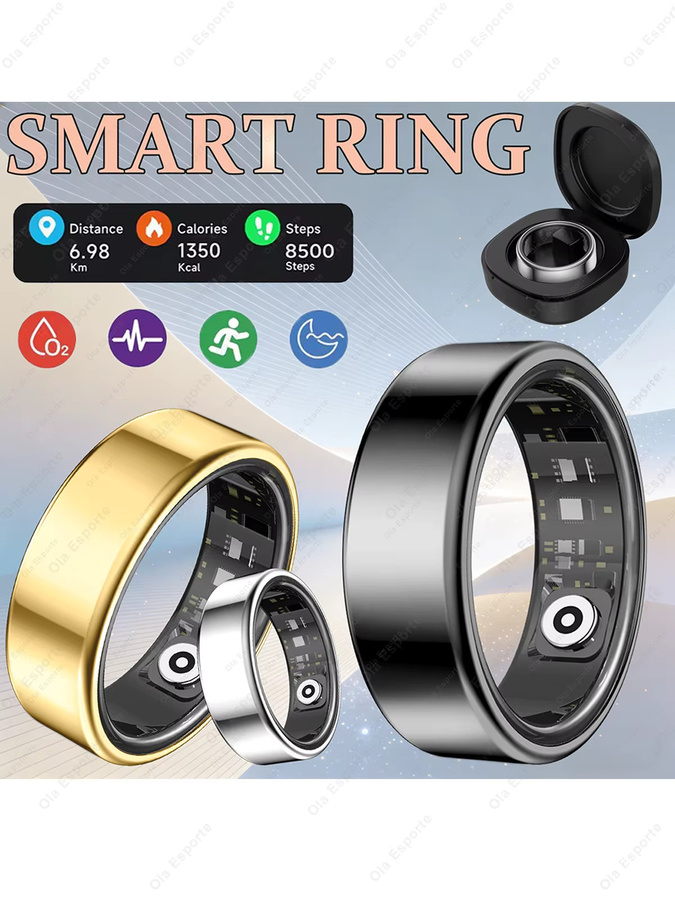 Ola Esporte Smartring mit Ladebox zur Gesundheits- und Schlafüberwachung sowie Herzfrequenzmessung, IP68 & 5ATM Wasserdicht, Unisex, in Silver oder Gold - Bild 5