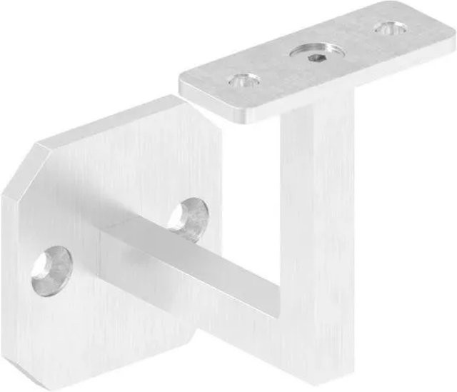FeNau Handlaufhalter Eckig Ronde aus V4A Edelstahl in Silber, Wandabstand: 76 mm, Maße: 60 x 60 x 6 mm - Bild 1