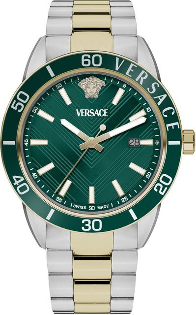 Versace Herrenuhr Greca Urban, Quarz, Edelstahl, Schwarz, 43 mm, 5 ATM - Bild 1