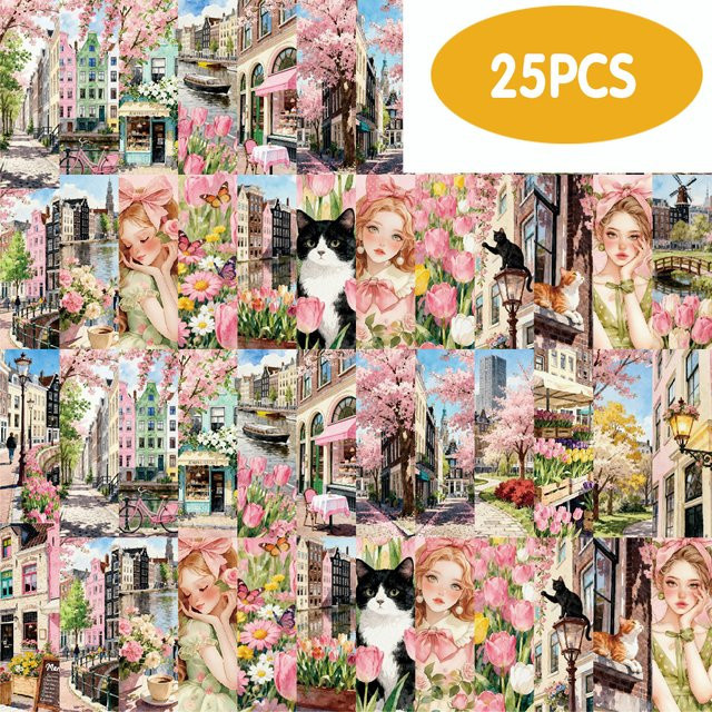 Etori Life Floral City Collage-Aufkleber, 25 Stück, Multicolour, Scrapbooking-Zubehör aus Papier - Bild 1