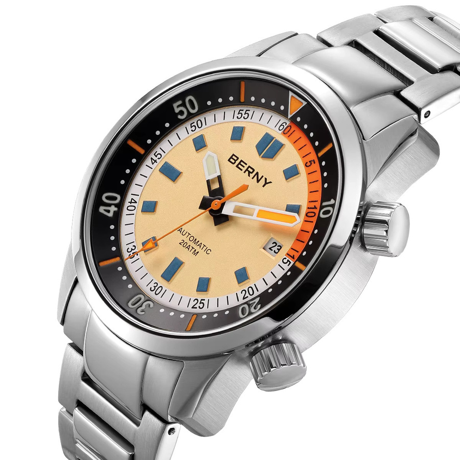 BERNY Taucheruhr, Automatik, Edelstahl, Saphirglas, 20 ATM, Herren - Bild 2