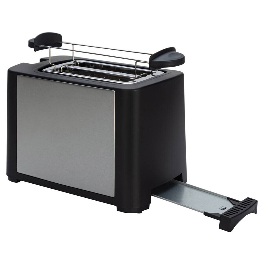 Pocoline Toaster TXT-037 in Silber und Schwarz mit Auto-Shutoff und Kabelaufbewahrung, B/H/T: 13 x 17 x 25 cm - Bild 2