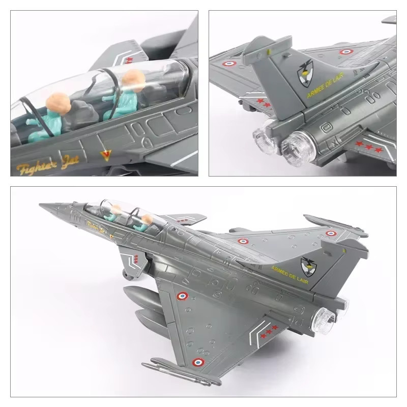 MAKEDA Dassault Rafale Alloy Fighter, Militärflugzeug Modell, Metall, Blau, Grau - Bild 3