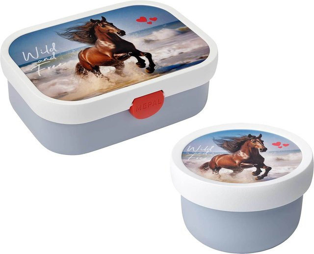Mepal Obst- und Bento Box Campus Wild Horse Multicolour mit Trenndividern 300 ml und 750 ml - Bild 1
