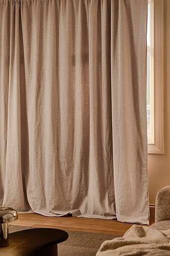 Melanie Verdunkelungsvorhang aus Leinen in Beige, extra breit, Höhe: 270 cm - Bild 1
