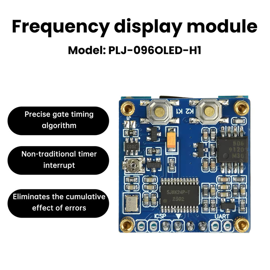 Aideepen Frequenzzähler PLJ-096OLED-H1 mit 0,96 Zoll OLED-Display und ±2,5 ppm TCXO für HF-Signalmessung, Blau - Bild 2