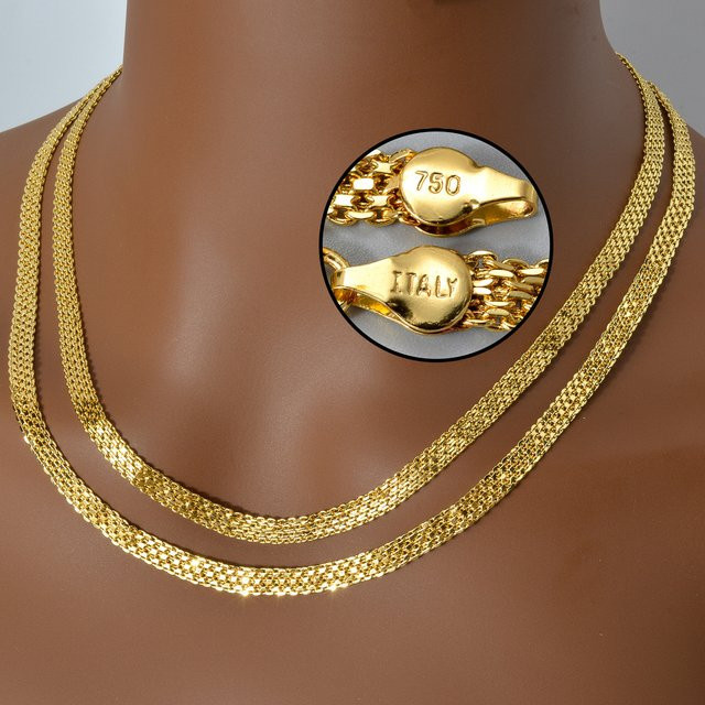 Halskette 18 Karat vergoldet, unregelmäßige Texturen, Unisex - Bild 1