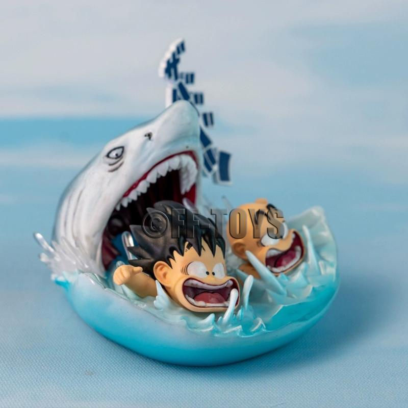 Fashnics Anime Dragon Ball Actionfigur Kid Goku mit Kuririn beim Schwimmtraining aus PVC, Multicolor, Höhe: 6,5 cm - Bild 2