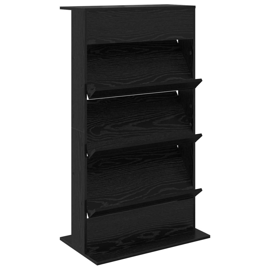vidaXL Magazinregal in Schwarz und Eichen-Optik, B/T/H: 70 x 41 x 126 cm - Bild 2