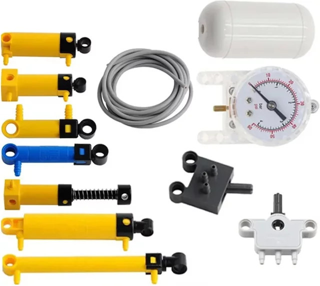 MOC Pneumatikteile Technisches Set aus Kunststoff in Multicolor für Legoeds kompatibel mit 42043 47225 61904 9641 64065 - Bild 1
