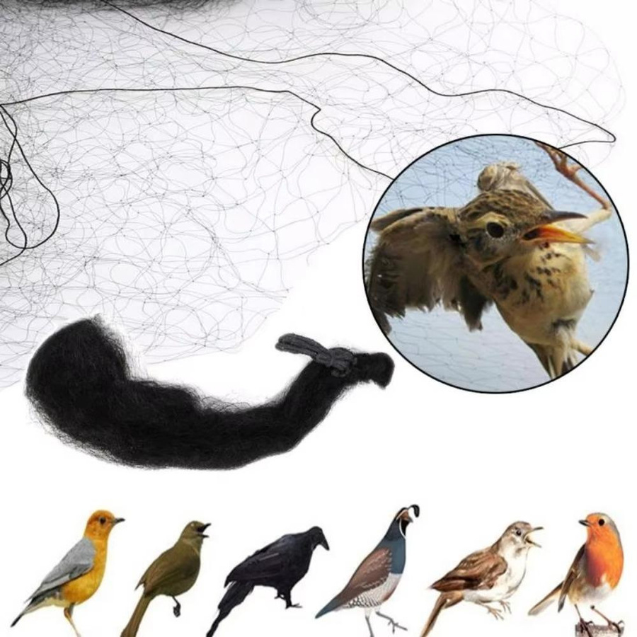taihaowan Vogelschutznetz aus schwarzem Kunststoff-Nylon zum Schutz von Gartenpflanzen, Obstbäumen und Feldfrüchten, B x H: 8 x 3 m - Bild 4