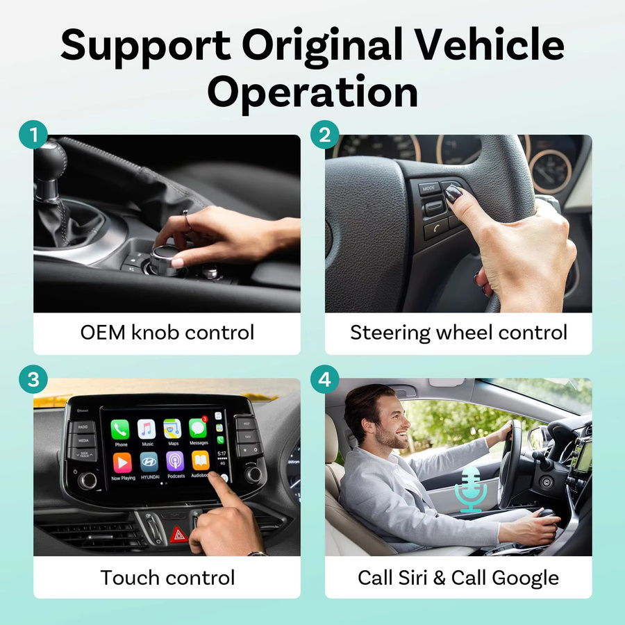 OTTOCAST Play2Video Express Wireless CarPlay und Android Auto Adapter für YouTube und Netflix in Schwarz - Bild 4